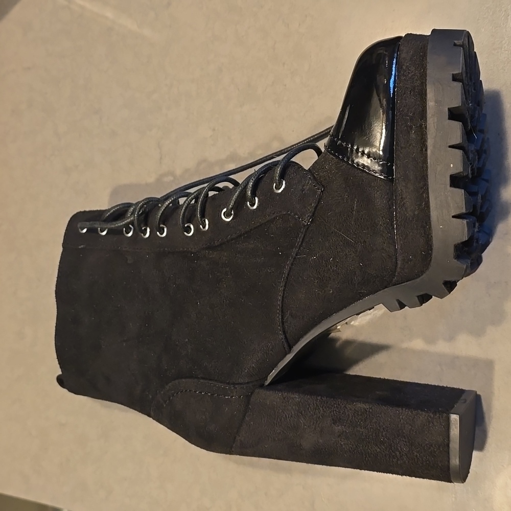 Black suede booties
